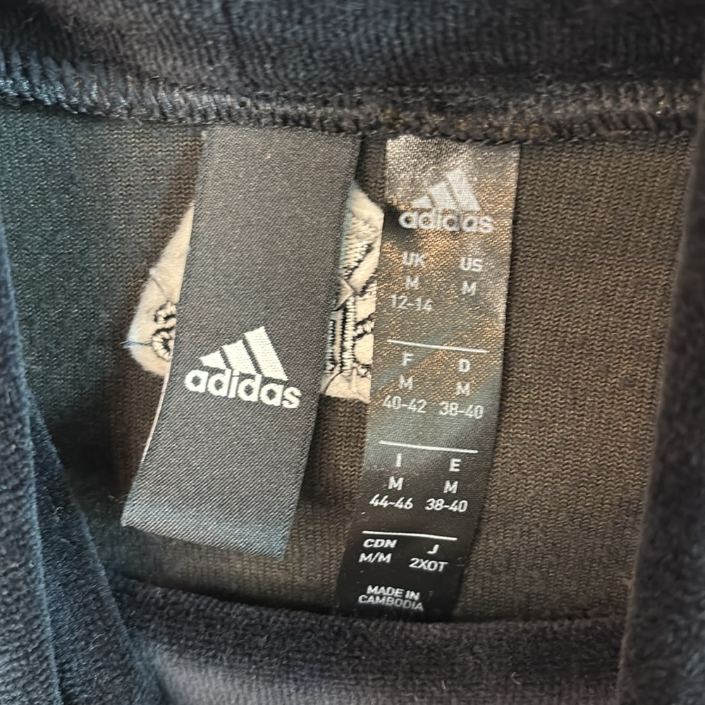 Adidas Training Sid Black Velour Long Sleeve Turtleneck Pullover Sweater  M - Picture 11 of 11